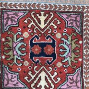 Old hand made square transylvania oriental rug wool 182 x 182