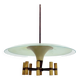 Curved glass disk chandelier. Italy 1950s