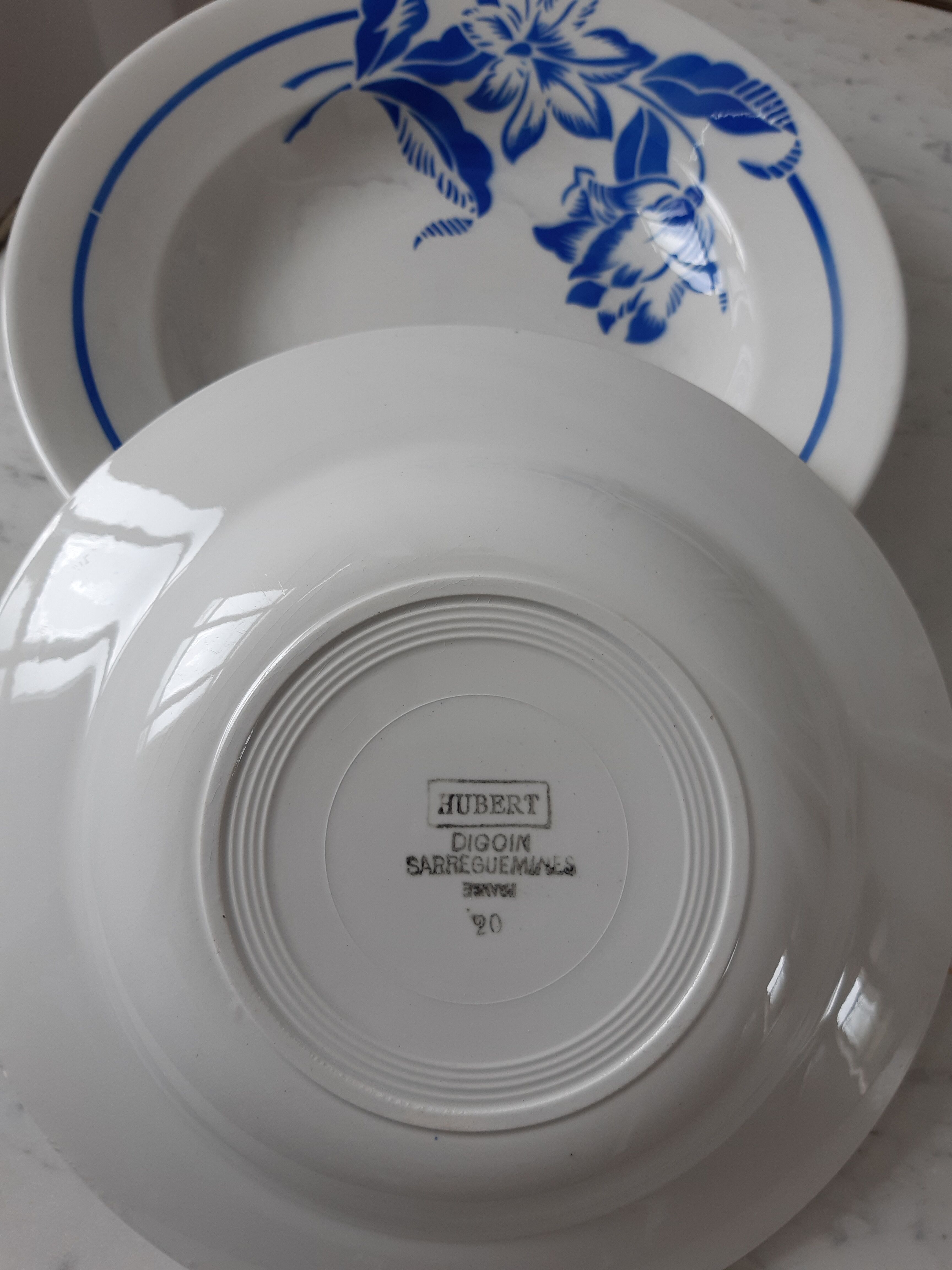 Lot de 4 assiettes creuses Digoin Sarreguemines années 30