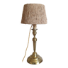 Lampe bougeoir en laiton et corde