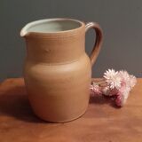 Pichet ancien pot à lait en grés 2 litres - artisanat brut et authentique, vers 1970's