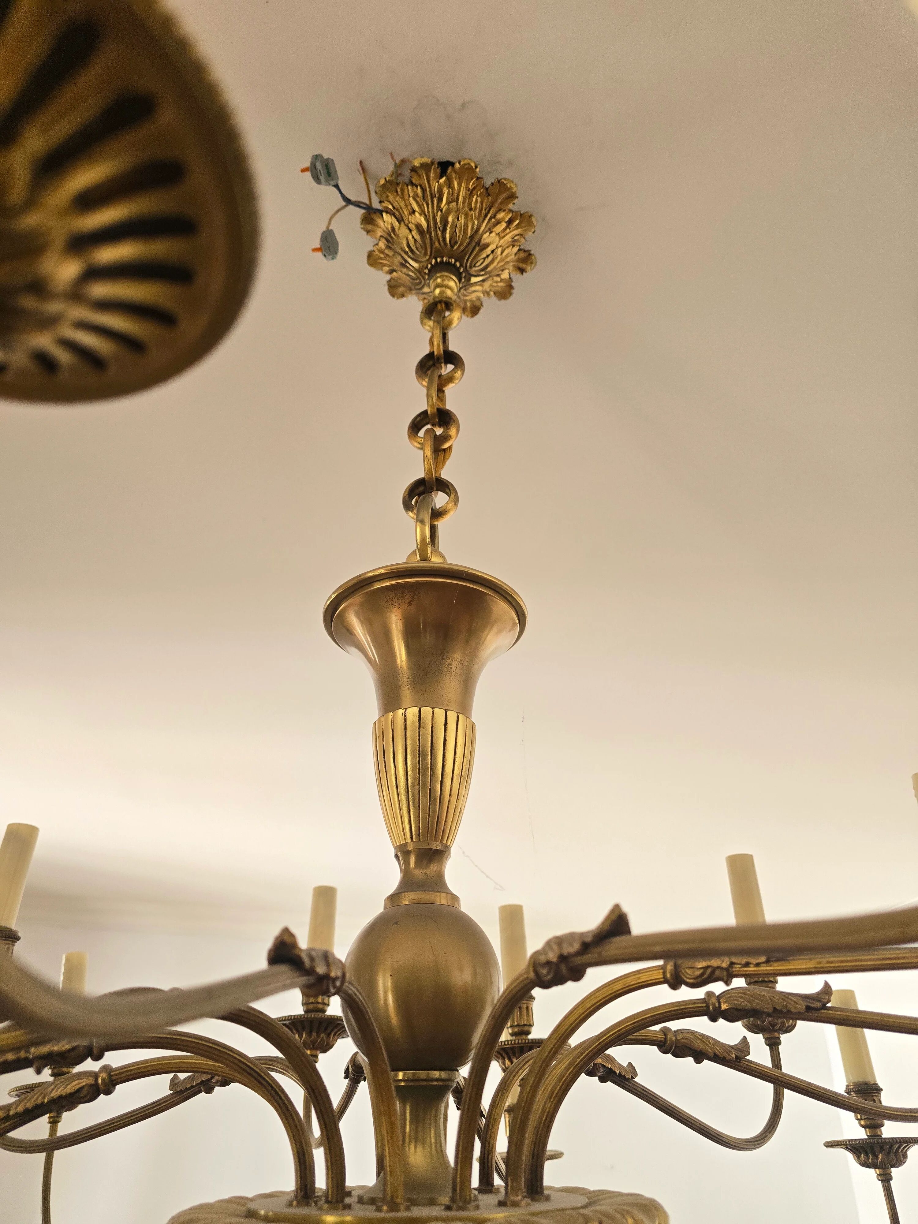 Large solid brass chandelier with 24 lights