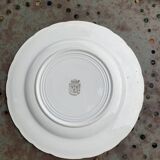 Set of 7 small dessert plates, Saint Amandinoire, Saint Amand decorated with sailboats