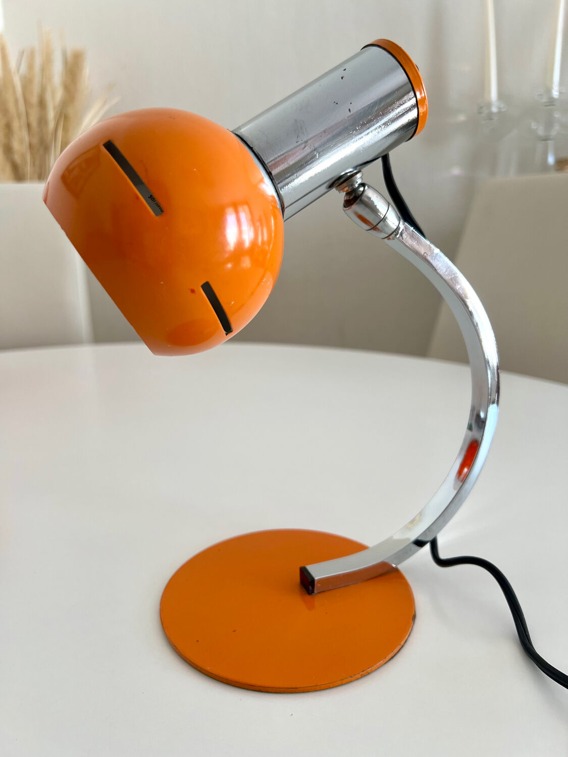 Targetti lamp vintage 1960s space age orange chrome
