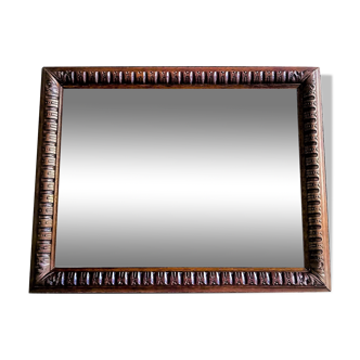 Rectangular mirror of neo-renaissance style in carved oak