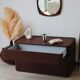 Commode italienne vintage en wengé – design 1970/80