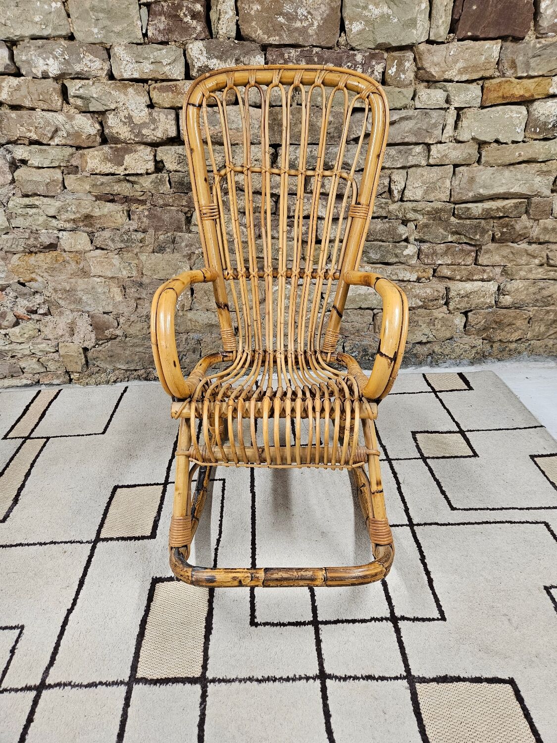 Rocking chair bambou 1950