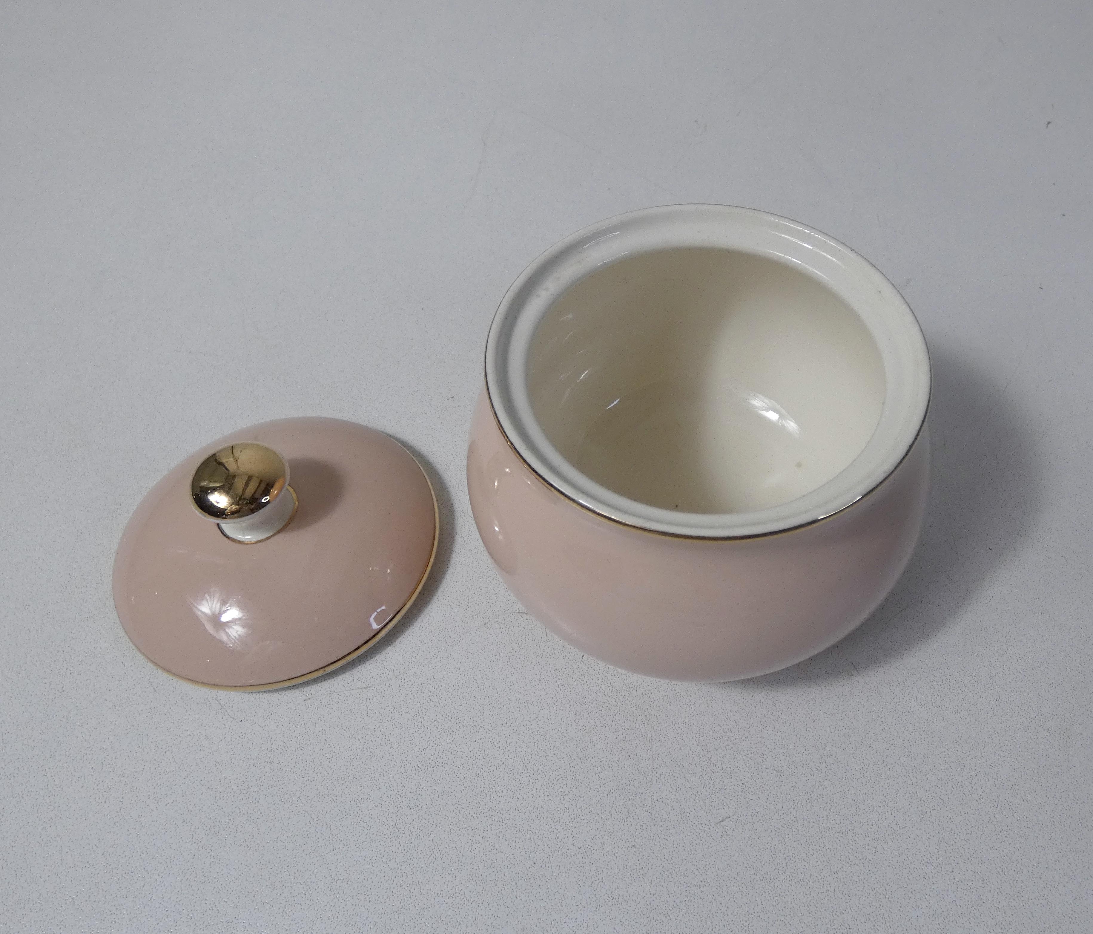 Sucier Villeroy & Boch pink and gold signed Lucien Engel