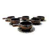 Six vintage Sars Poteries coffee cups, 1960