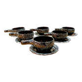 Six tasses à café vintage Sars Poteries 1960