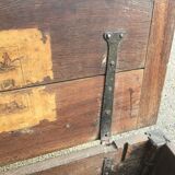 Old solid oak chest early XVIII Brutalist