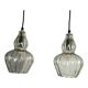Pair of vintage glass pendant lights.