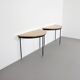 Pair of Italian Sunburst Veneered Consoles / Side Tables, 1960s