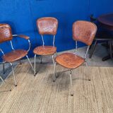 Suite of 4 comfort chairs lux circa 1950