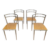 4 Cosmos Chairs, ERIC RAFFY for SOCA, 80s design