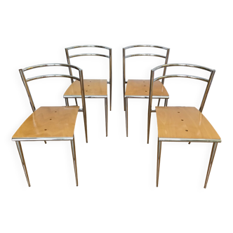 4 chaises "Cosmos", Eric Raffy pour Soca, années 80