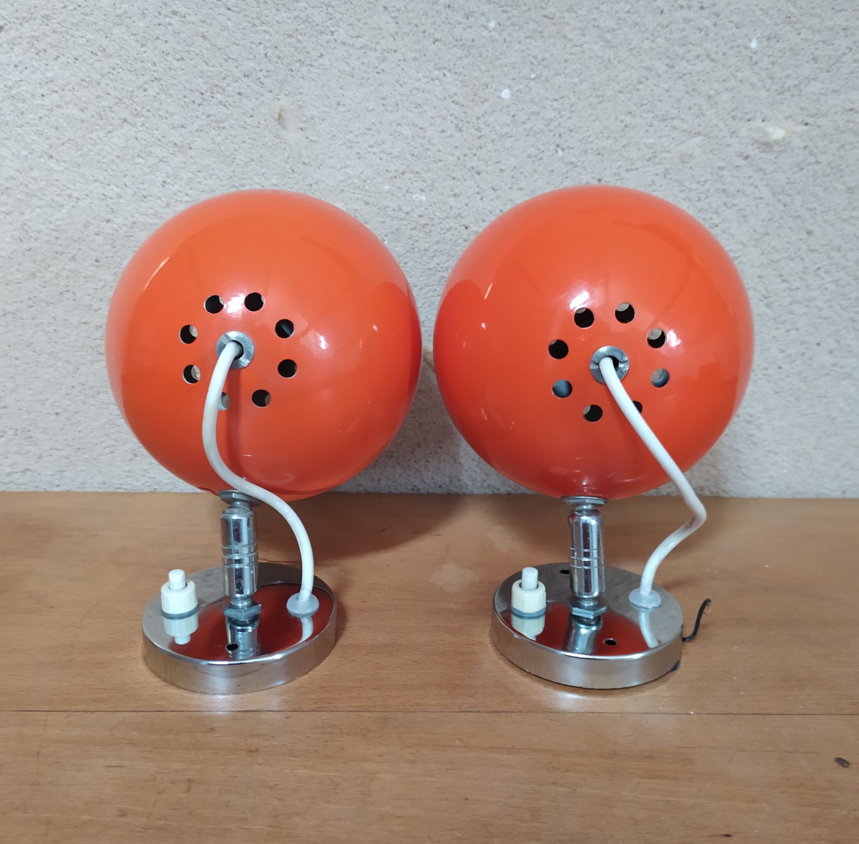 Paire d'appliques eyeball orange