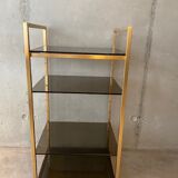 Golden brass and glass shelves