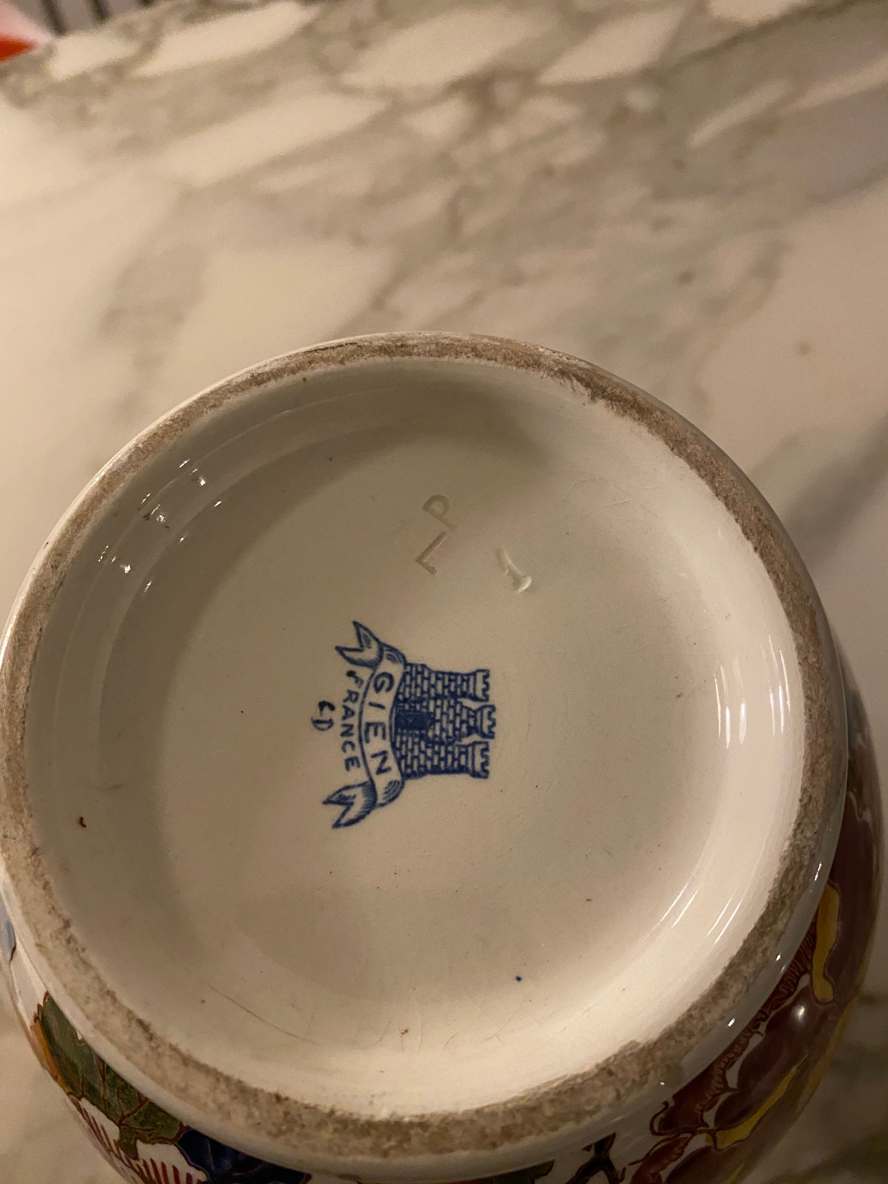Jug or pitcher of Gien Peonies