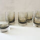 6 vintage whisky glasses in smoked thick glass