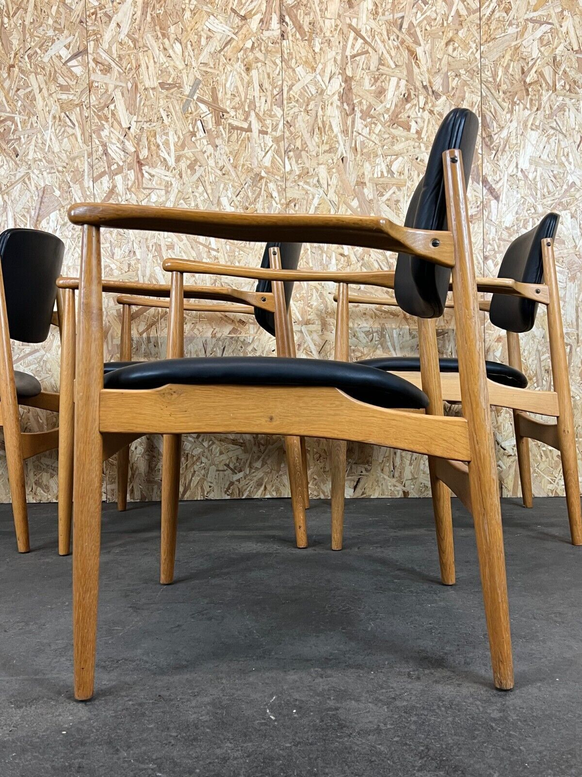 4x 60s 70s dining armchairs Danish design oak Denmark