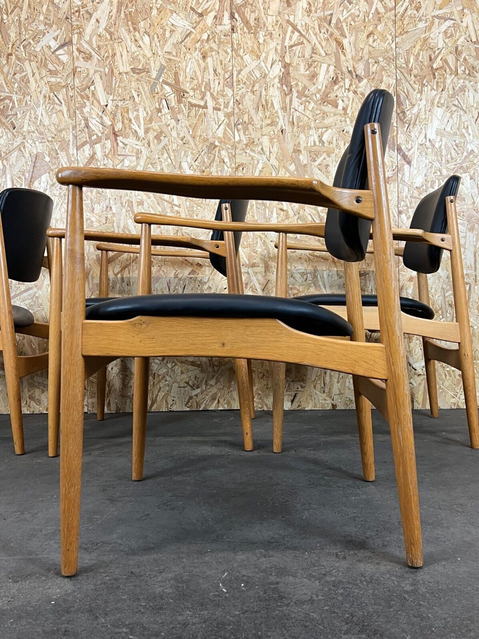 4 60s 70s chaise de salle à manger design danois chêne Danemark