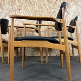 4x 60s 70s dining armchairs Danish design oak Denmark