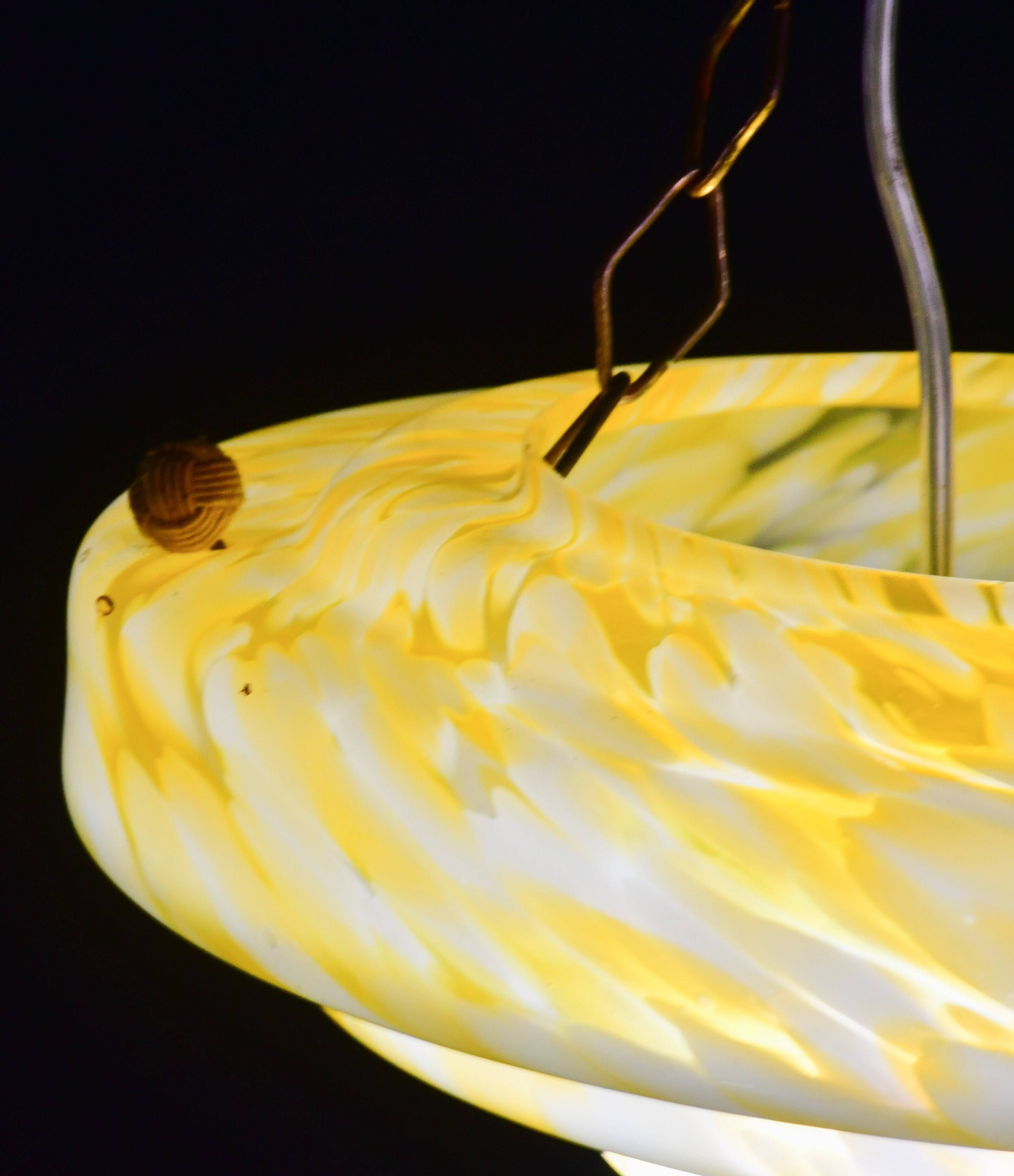 Art Deco yellow Murano glass pendant, 1950