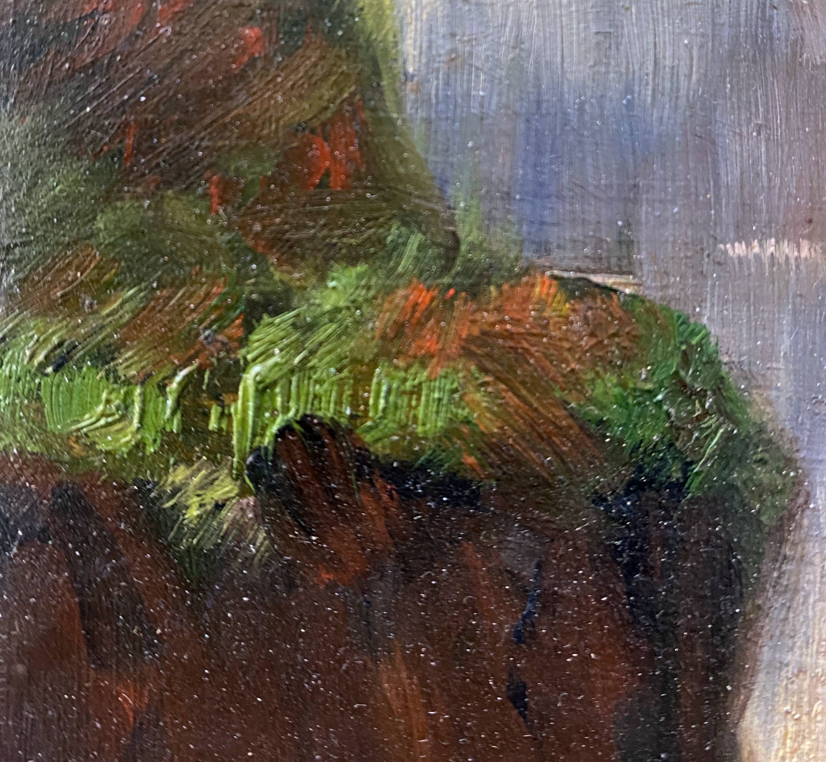 Painting made in oil on wooden panel