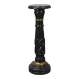 Antique Black Belgian Marble Column, France ca. 1900