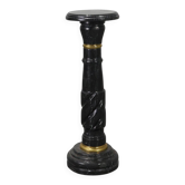 Antique Black Belgian Marble Column, France ca. 1900