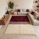 Traditional pure wool burgundy and white rug 1.5/2.5 m