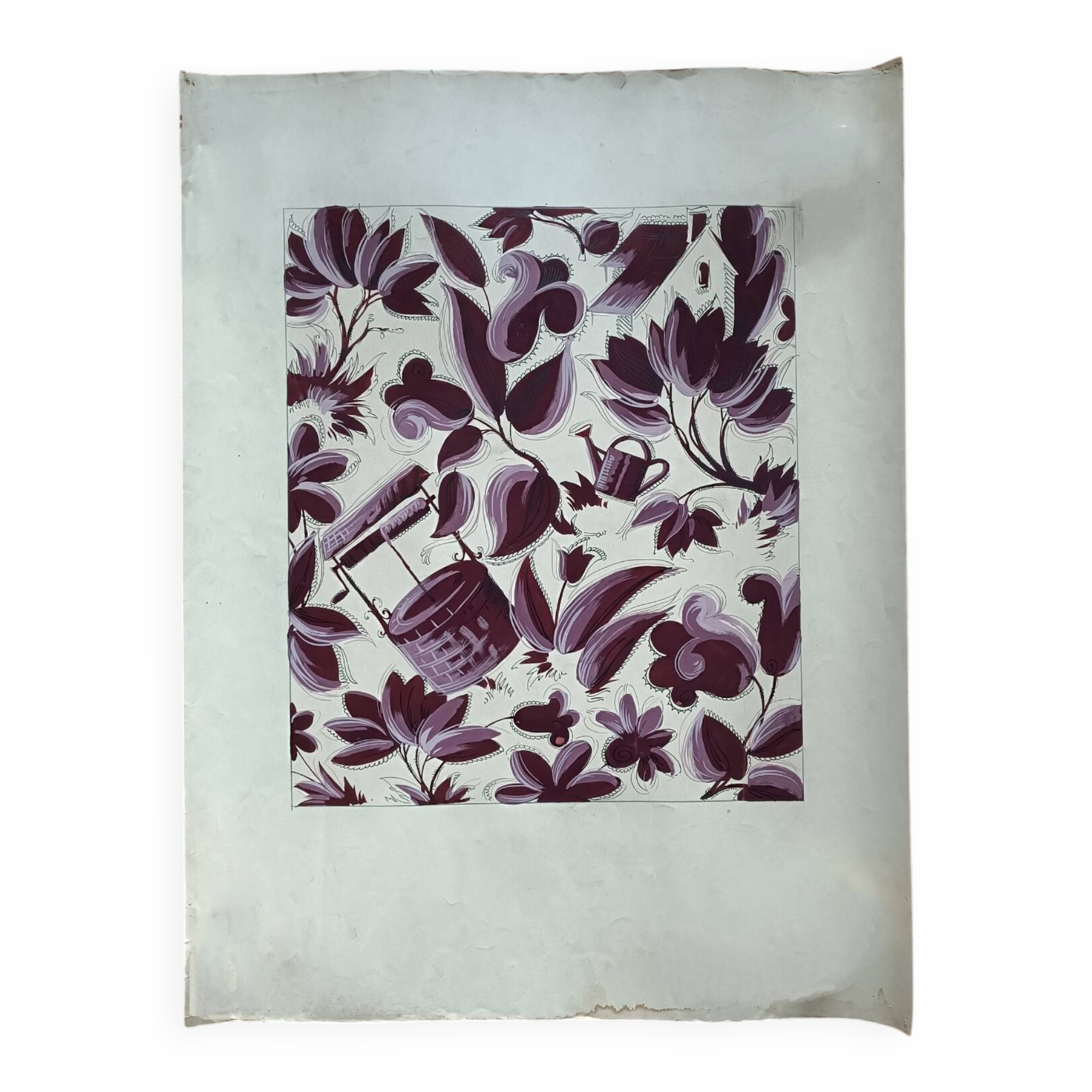 Vintage silk textile design