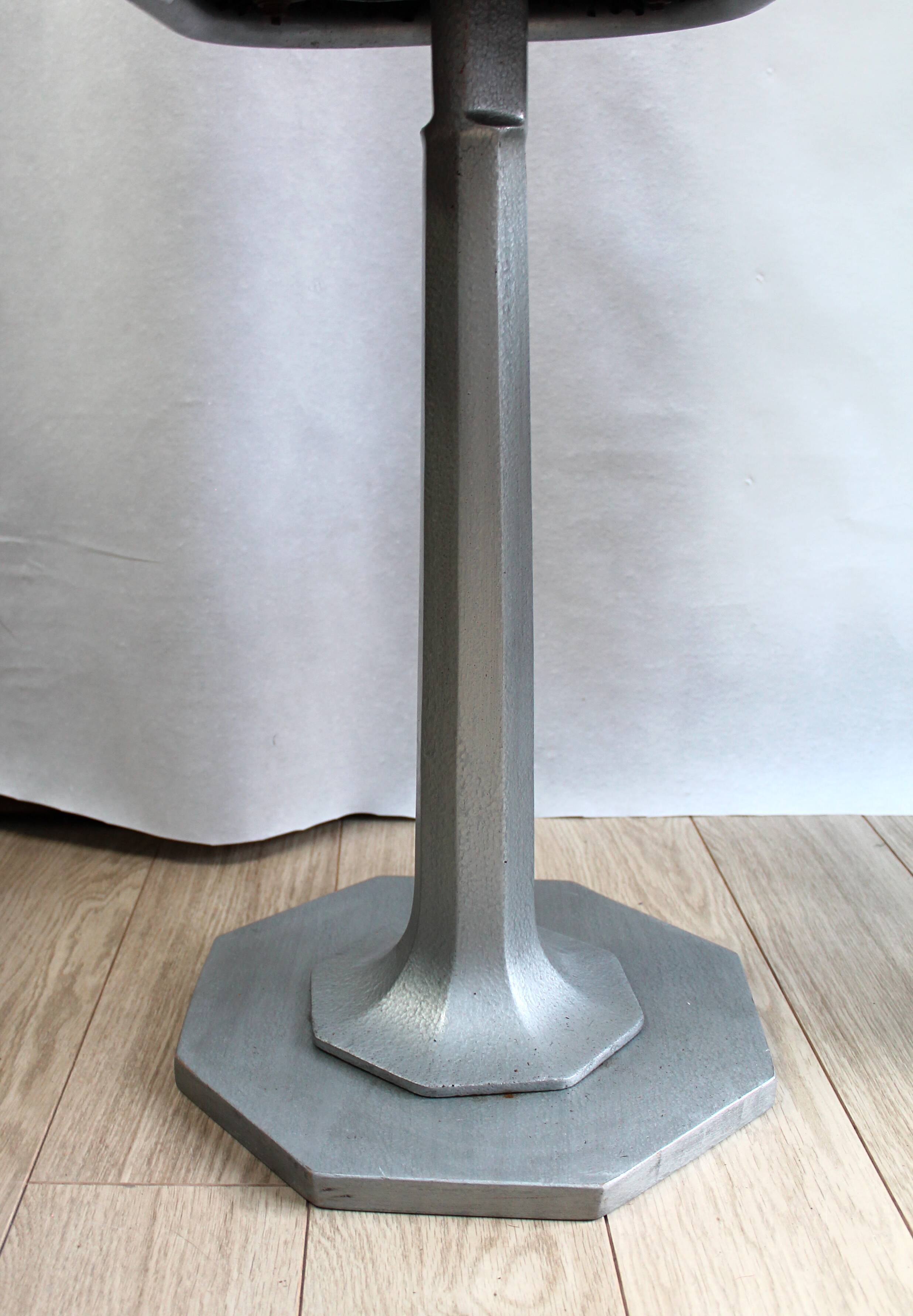 Vintage chrome metal bar stools wood and black and Red skai