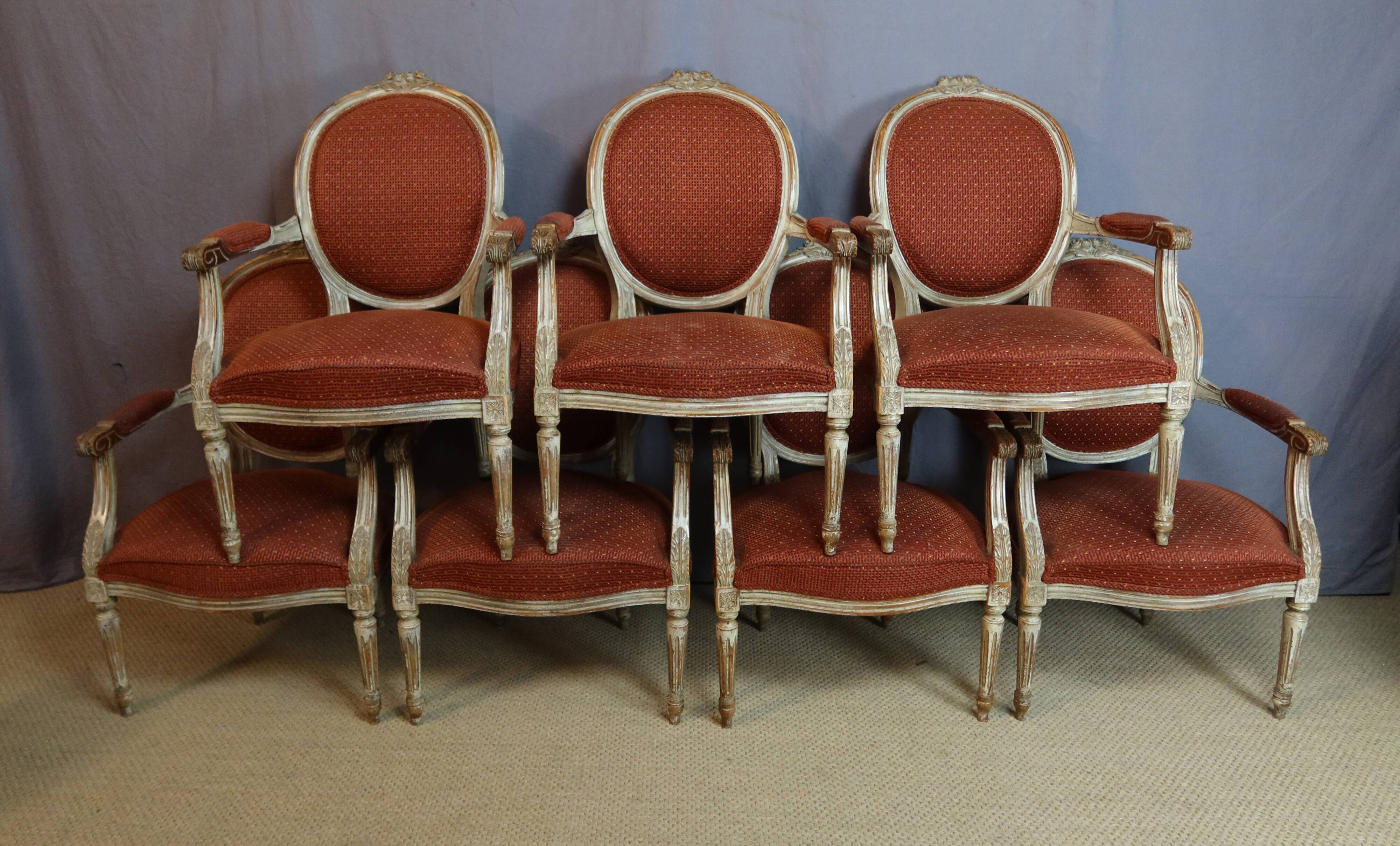 fauteuils Louis XVI série de sept