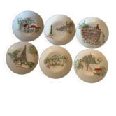 Lot de 6 assiettes Françoise Saget « Balade dans Paris »