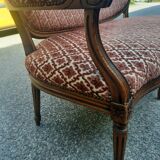 Louis XVI style sofa in natural wood