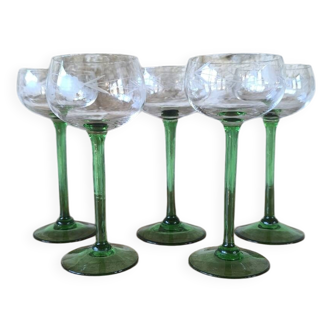 Set of 6 Alsace crystal glasses