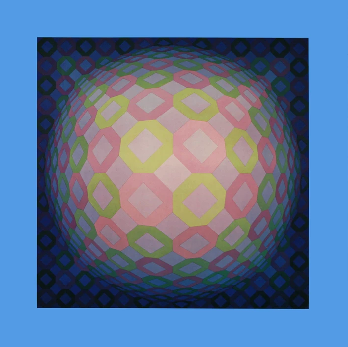 Victor vasarely - complete portfolio of 8 posters from 1974 - universal structures of the octagon