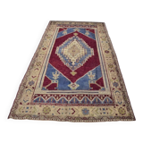 Antique Handmade Wool Oushak Carpet