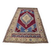 Tapis Oushak ancien en laine fait main
