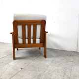 Vintage pine wood armchair, 1960s