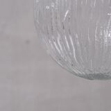 Italian Mid-Century Glass and Brass Pendant Light