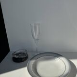 Set of 2 blue deep plates, Saint Amand earthenware, La Baule model, hand painted