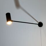 Vintage black metal wall lamp 1950s