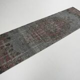 Tapis de course vintage bordeaux doux fait à la main 3x9