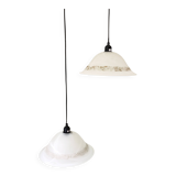 Pair of glass paste chandeliers