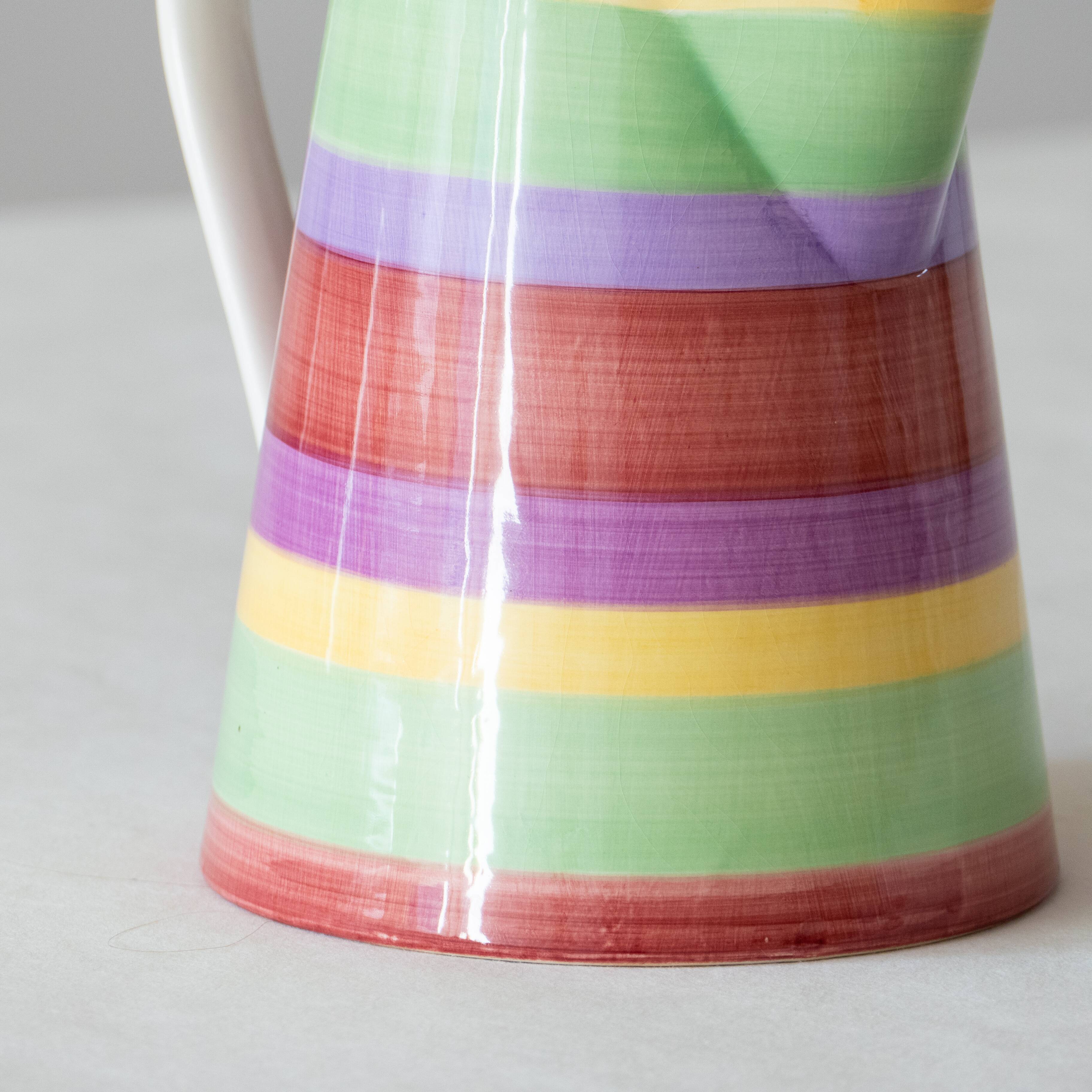 Multicolored striped ceramic jug "Happy Days"