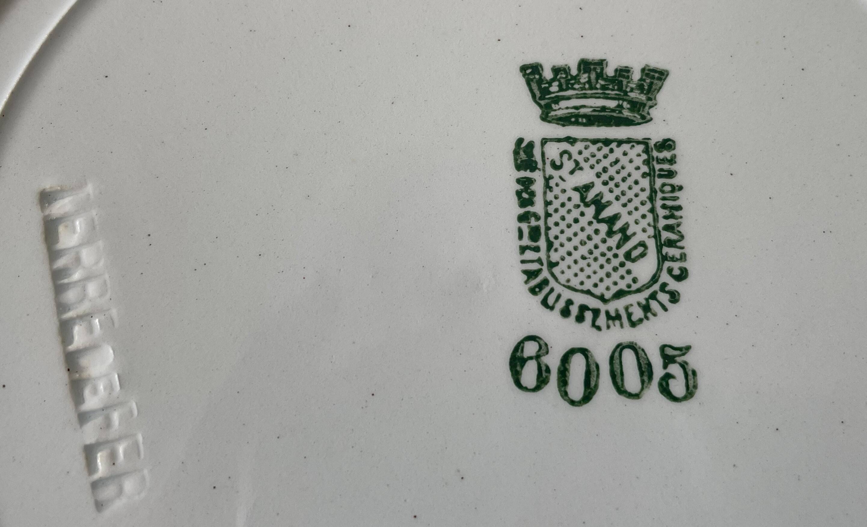 Antique flat earthenware plates from Saint-Amand (North)