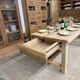 Solid oak table with 2 drawers